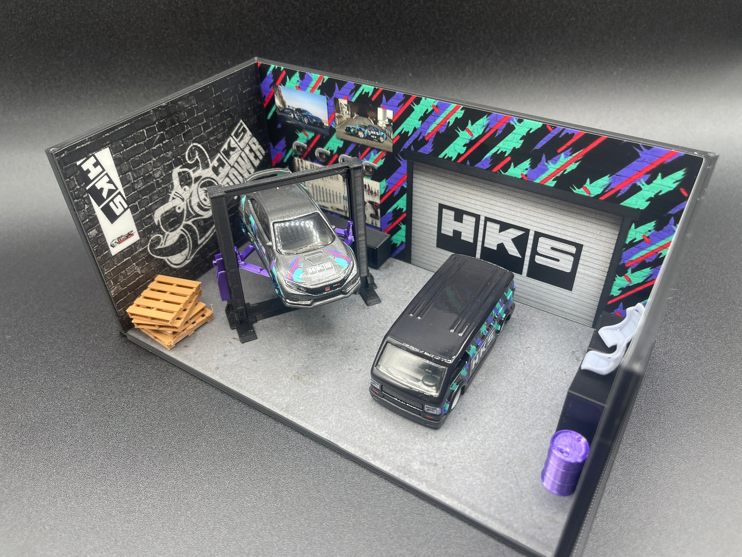 HKS Garage Diorama Diecast 1/64 Scale