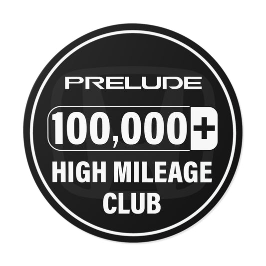 Honda Prelude High Mileage Club 100,000 Sticker/Decal